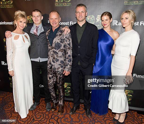 Actress Trudie Styler, Giacomo Luke Sumner, Sting, Joseph Sumner, Fuschia Sumner and Mickey Sumner attend the after party for the 25th Anniversary...