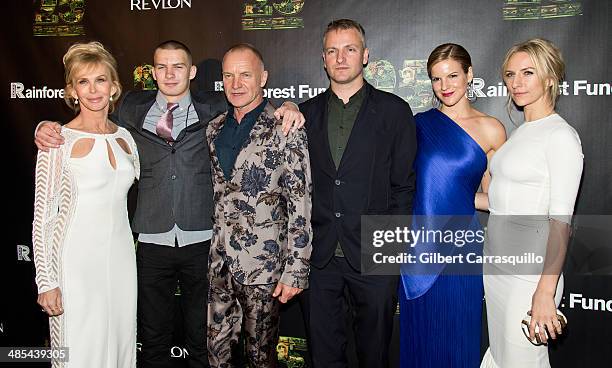 Actress Trudie Styler, Giacomo Luke Sumner, Sting, Joseph Sumner, Fuschia Sumner and Mickey Sumner attend the after party for the 25th Anniversary...