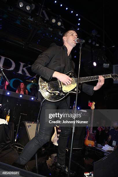 Willy Moon performs at the VDKA 6100 launch at Marquee on April 17, 2014 in New York City.