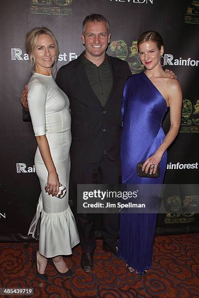 Mickey Sumner, Joe Sumner and Fuchsia Sumner attend the 25th Anniversary Rainforest Fund Benefit at Mandarin Oriental Hotel on April 17, 2014 in New...