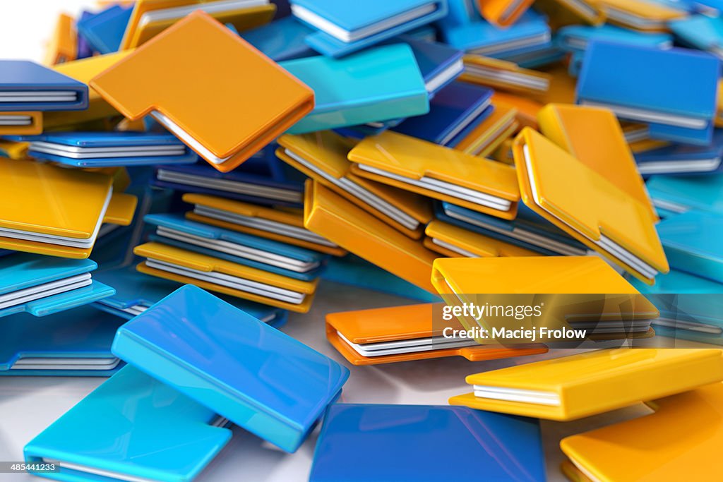 Computer Folder Long Close View Of A Stack Of Computer Folders High-Res Vector Graphic ...