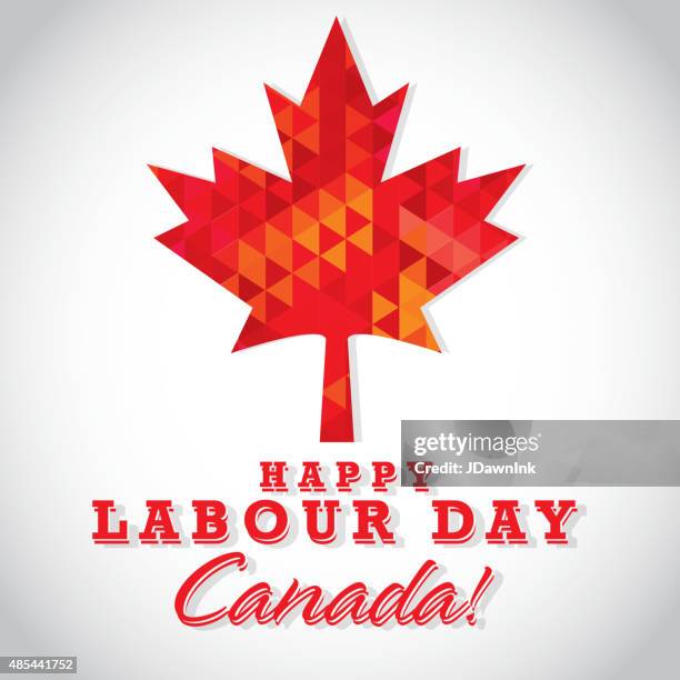 modern mosaic happy canada labour day greeting template design - canadian flag stock illustrations