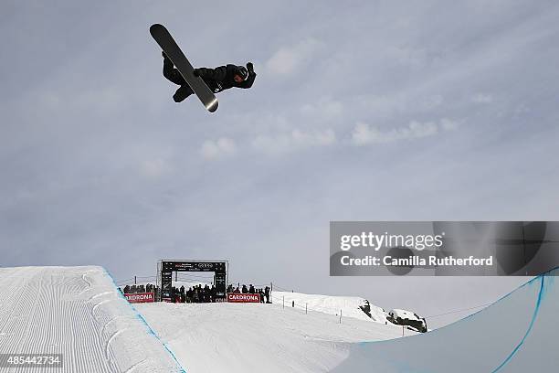 Iouri Podladtchikov of Switzerland competes in the FIS Snowboard World Cup Halfpipe Qualification during the Winter Games NZ at Cardrona Alpine...