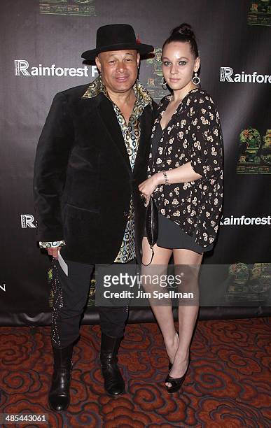 Narada Michael Walden and singer Cheyenne Elliott attend the 25th Anniversary Rainforest Fund Benefit at Mandarin Oriental Hotel on April 17, 2014 in...