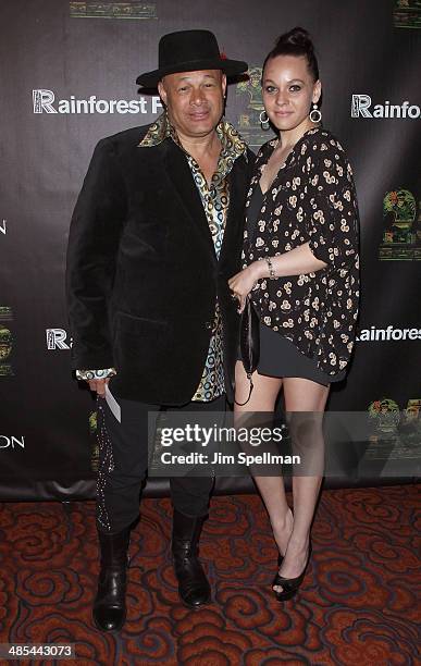 Narada Michael Walden and singer Cheyenne Elliott attend the 25th Anniversary Rainforest Fund Benefit at Mandarin Oriental Hotel on April 17, 2014 in...