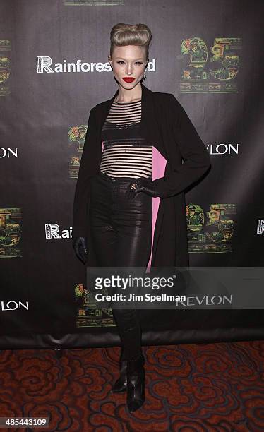 Singer Ivy Levan attends the 25th Anniversary Rainforest Fund Benefit at Mandarin Oriental Hotel on April 17, 2014 in New York City.