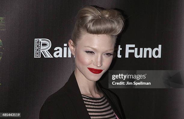 Singer Ivy Levan attends the 25th Anniversary Rainforest Fund Benefit at Mandarin Oriental Hotel on April 17, 2014 in New York City.