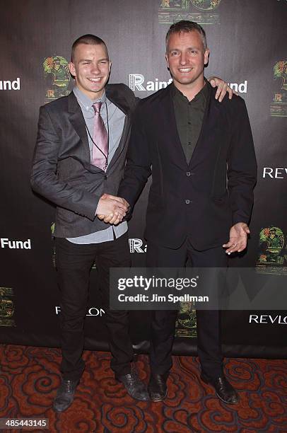 Giacomo Sumner and Joe Sumner attend the 25th Anniversary Rainforest Fund Benefit at Mandarin Oriental Hotel on April 17, 2014 in New York City.