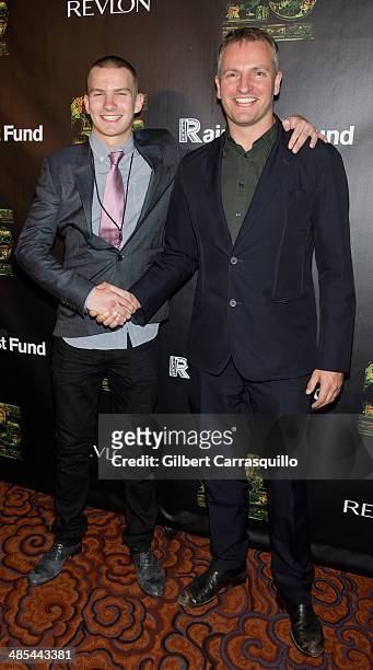 Giacomo Luke Sumner and Joseph Sumner attend the after party for the 25th Anniversary concert for the Rainforest Fund at Mandarin Oriental Hotel on...