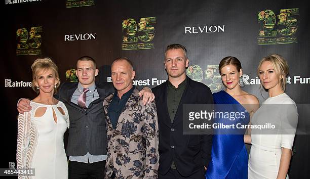 Actress Trudie Styler, Giacomo Luke Sumner, Sting, Joseph Sumner, Fuschia Sumner and Mickey Sumner attend the after party for the 25th Anniversary...