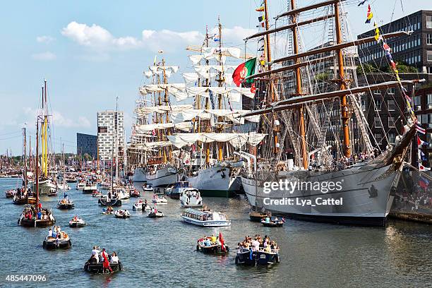 sail amsterdam 2015 - amsterdam stock pictures, royalty-free photos & images