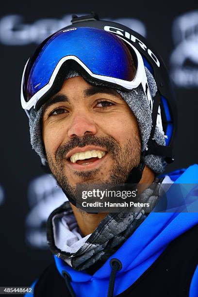 Noah Wallace of the United States smiles following the FIS Freestyle Ski World Cup Slopestyle Finals during the Winter Games NZ at Cardrona Alpine...