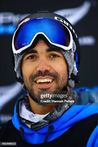 Noah Wallace of the United States smiles following the FIS Freestyle Ski World Cup Slopestyle Finals during the Winter Games NZ at Cardrona Alpine...