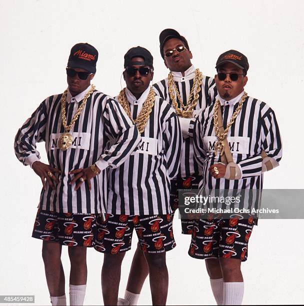 Mr. Mixx , Fresh Kid Ice , Brother Marquis , Luke Skyywalker of the rap group "2 Live Crew" pose for a portrait session on January 30, 1989.