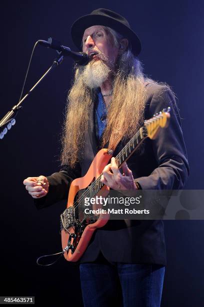 Pat Simmons of the Doobie Brothers performs live for fans at the 2014 Byron Bay Bluesfest on April 18, 2014 in Byron Bay, Australia.