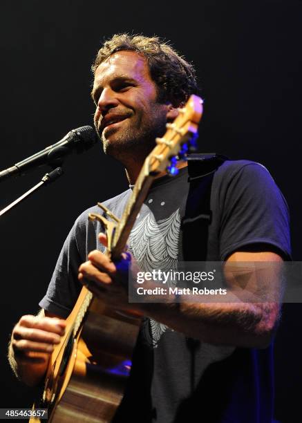 Jack Johnson performs live for fans at the 2014 Byron Bay Bluesfest on April 18, 2014 in Byron Bay, Australia.