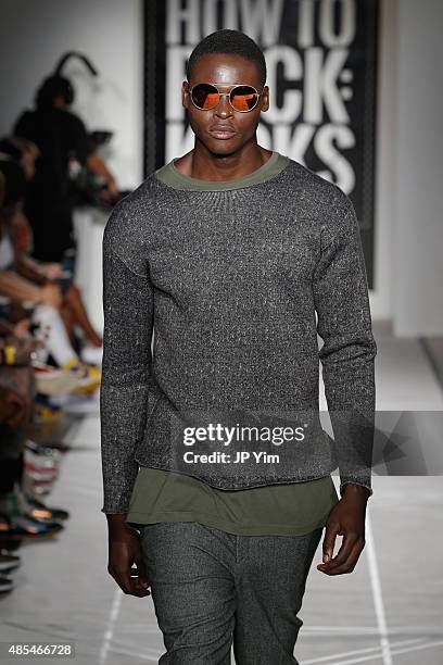 Model walks the runway during BET Digital Presents, How To Rock: Kicks at Milk Studios on August 27, 2015 in New York City.