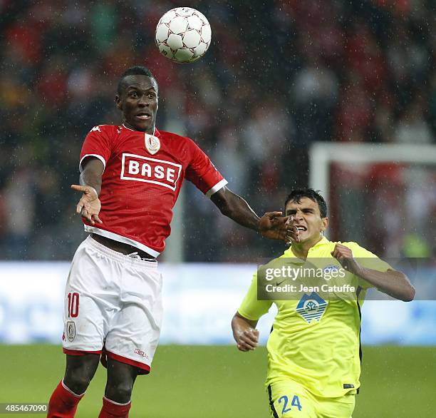 Mohamed Yattara of Standard de Liege and Mohamed Elyounoussi of Molde FK in action during the UEFA Europa League play off round 2nd leg between...