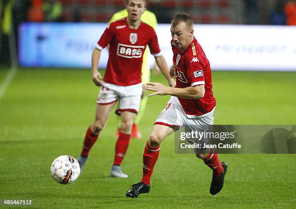 Christian Bruls of Standard de Liege in action during the UEFA Europa League play off round 2nd leg between Standard Liege and Molde FK at Stade...