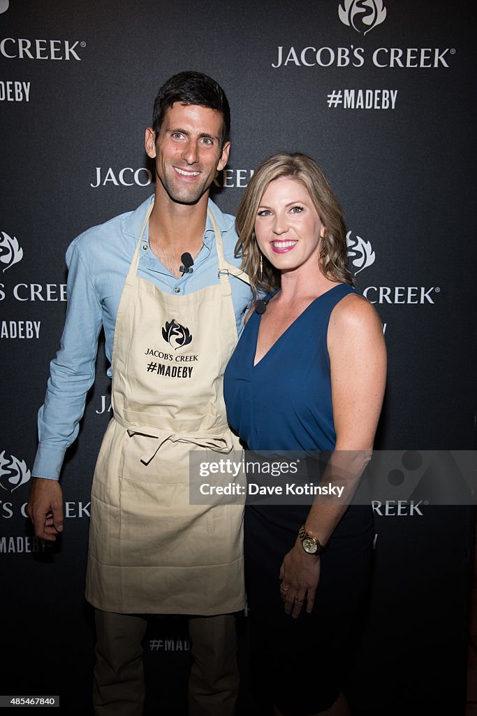 Novak Djokovic With Chef Casey Thompson To Kick Off Partnership With Official Wine Of The U.S. Open, Jacob's Creek