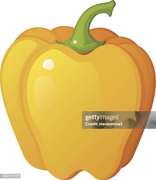 yellow bell pepper - roasted pepper stock-grafiken, -clipart, -cartoons und -symbole