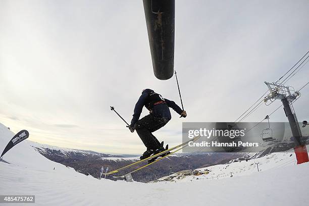 Oystein Braaten of Norway competes in the FIS Freestyle Ski World Cup Slopestyle Finals during the Winter Games NZ at Cardrona Alpine Resort on...