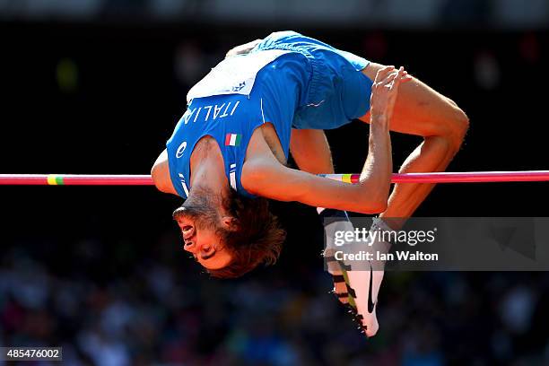 Gianmarco Tamberi of Italy competes in the Men's High Jump qualification during day seven of the 15th IAAF World Athletics Championships Beijing 2015...