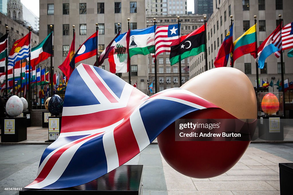 Giant Egg Sculptures Displayed In NYC For Easter Season