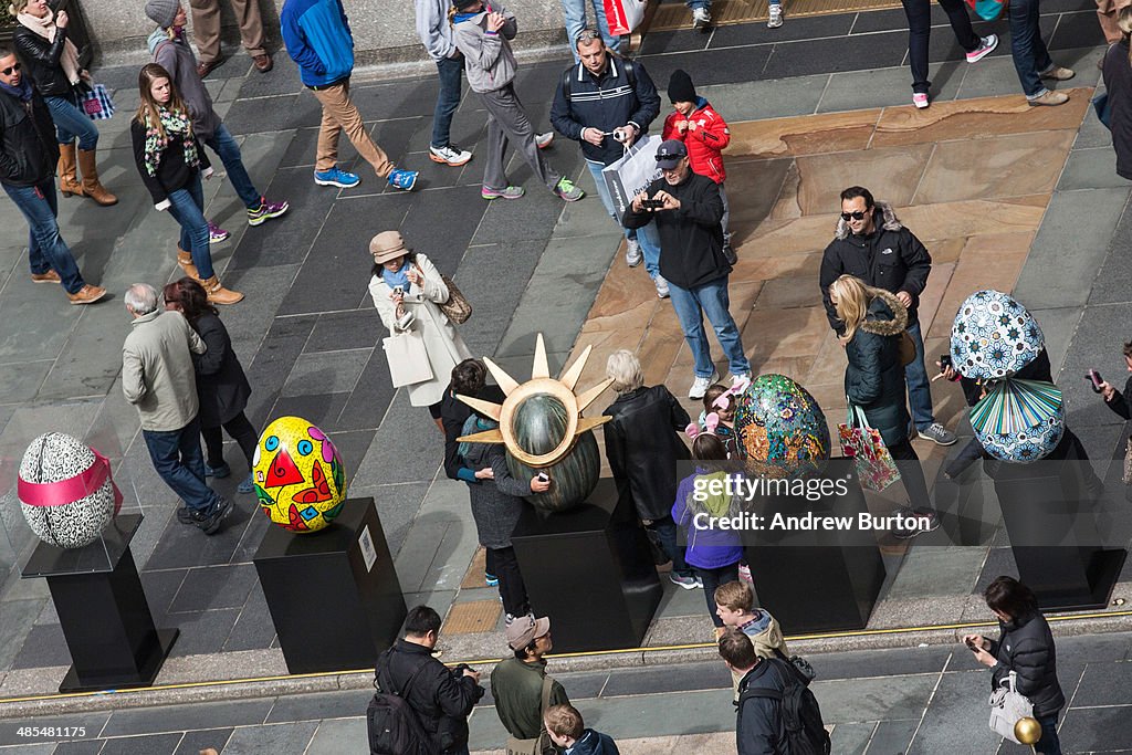 Giant Egg Sculptures Displayed In NYC For Easter Season