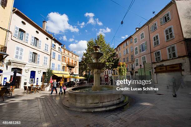 General view of Caramy square, on October 9 in Brignoles, south of France.