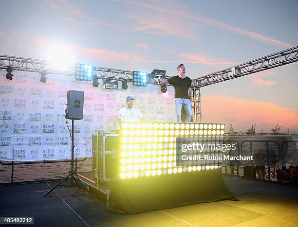 Alex Pall and Andrew Taggart of the Chainsmokers perform at the Elvis Duran And The Morning Show End Of Summer Bash 2015 at Hornblower Cruise Pier 15...