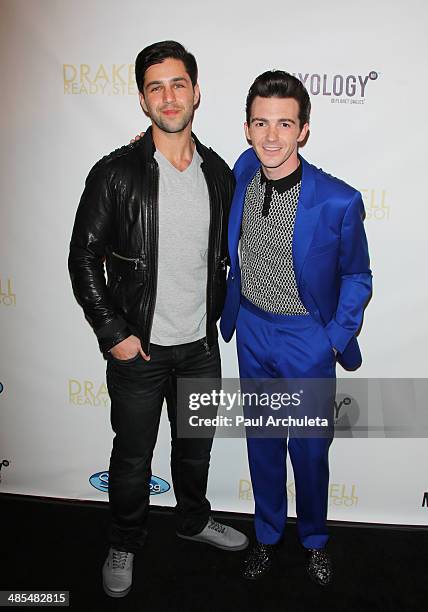 Actor Josh Peck and Drake Bell attend Drake Bell's album release party for "Ready Steady Go!" at Mixology101 & Planet Dailies on April 17, 2014 in...