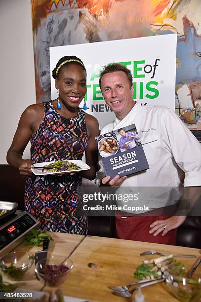 Tennis player Venus Williams and chef Marc Murphy appear at the Taste of Tennis Gala Citigold VIP Lounge during Taste of Tennis Week at W New York on...