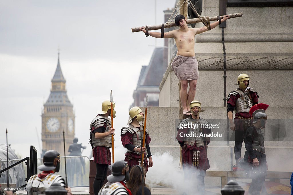 'Passion of Jesus' performance in Trafalgar Square