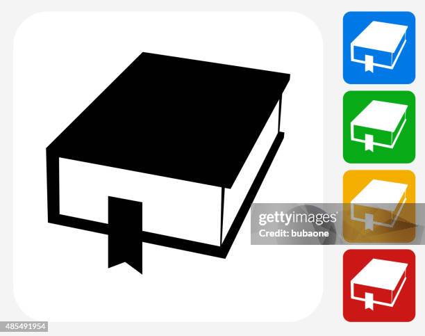 stockillustraties, clipart, cartoons en iconen met closed book icon flat graphic design - dik geconcentreerd