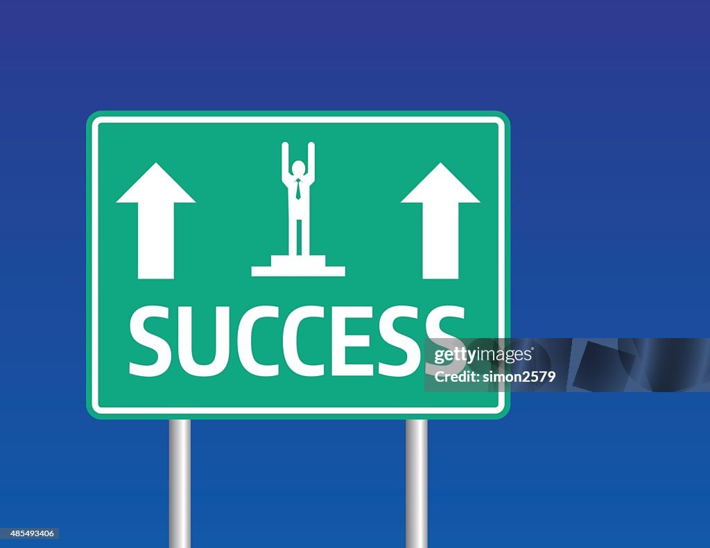 Highway sign with "SUCCESS" Text