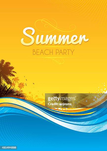summer party poster - traditional festival stock illustrations