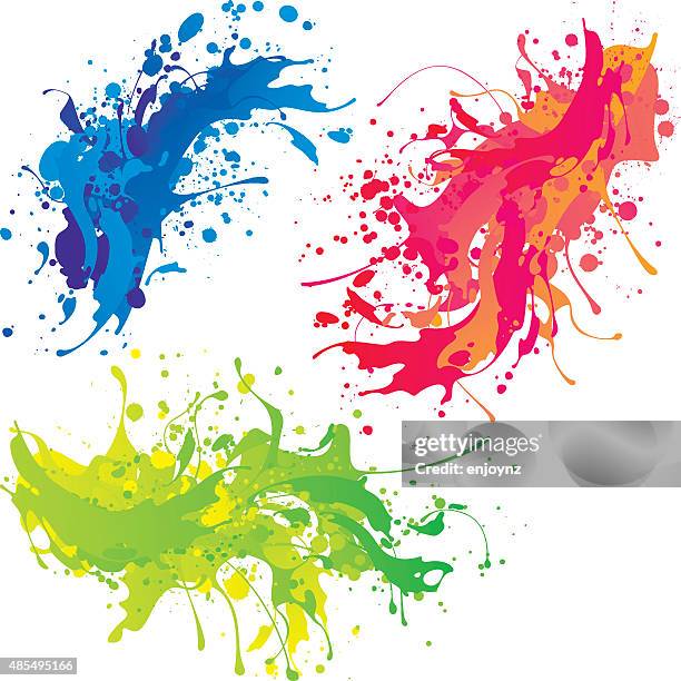 bright paint splashes - paint in water stock illustrations