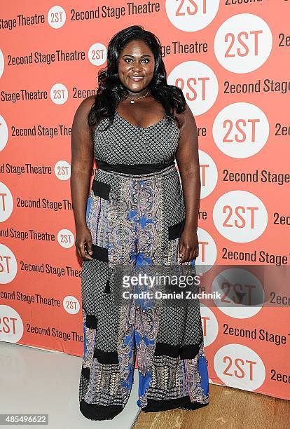 Danielle Brooks attends the Off-Broadway Opening Night after party for "Whorl Inside A Loop" at Second Stage Theatre on August 27, 2015 in New York...