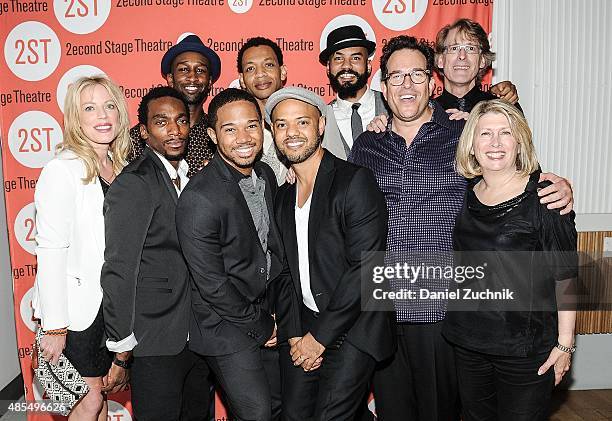 Daniel Watts, Donald Webber Jr, Chris Myers, Derrick Baskin, Nick Christopher, Ryan Quinn and Sherie Rene Scott, with director Michael Mayer and...