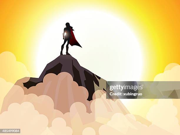 vector superhero - superhero shadow vector stock illustrations