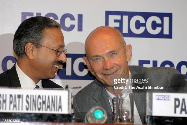 World Trade Organization Director-General Pascal Lamy attends a press conference on September 3, 2009 in New Delhi, India.
