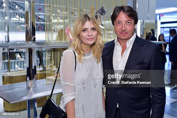 Mischa Barton and Gianvito Rossi attends Barneys New York Fetes Shoe Designer Gianvito Rossi at Barneys New York Beverly Hills on August 27, 2015 in...