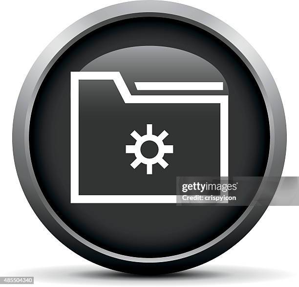folder icon on a round button. - document wallet stock illustrations