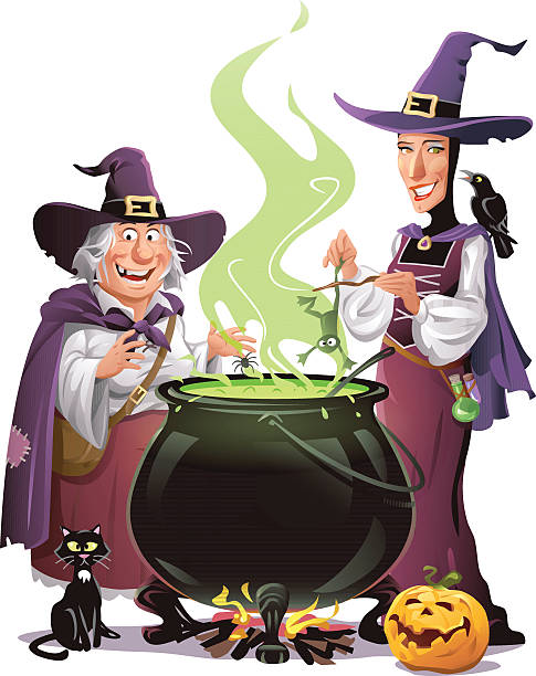 ilustraciones, imágenes clip art, dibujos animados e iconos de stock de cocina de brujas - potion cartoon