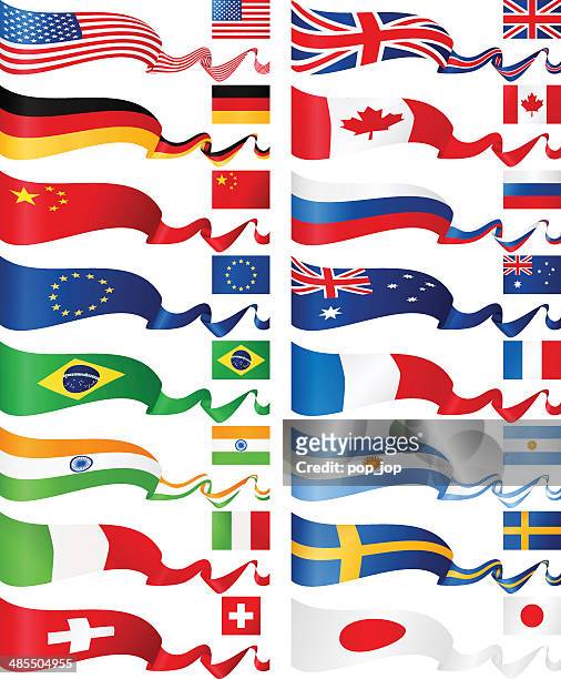 flag banners - most popular - union jack ribbon stock illustrations