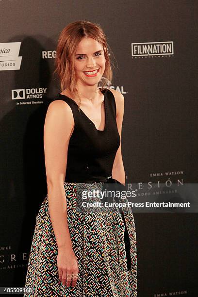 Actress Emma Watson attends 'Regression' photocall at Villamagna hotel on August 27, 2015 in Madrid, Spain.