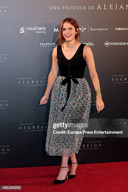 Actress Emma Watson attends 'Regression' photocall at Villamagna hotel on August 27, 2015 in Madrid, Spain.