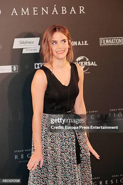 Actress Emma Watson attends 'Regression' photocall at Villamagna hotel on August 27, 2015 in Madrid, Spain.