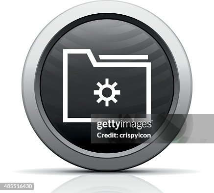 Folder icon on a round button. Folder icon on a round button.